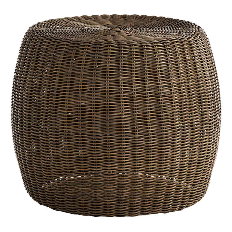 Wicker Woven Outdoor Ottoman, Espresso Natural | At Home