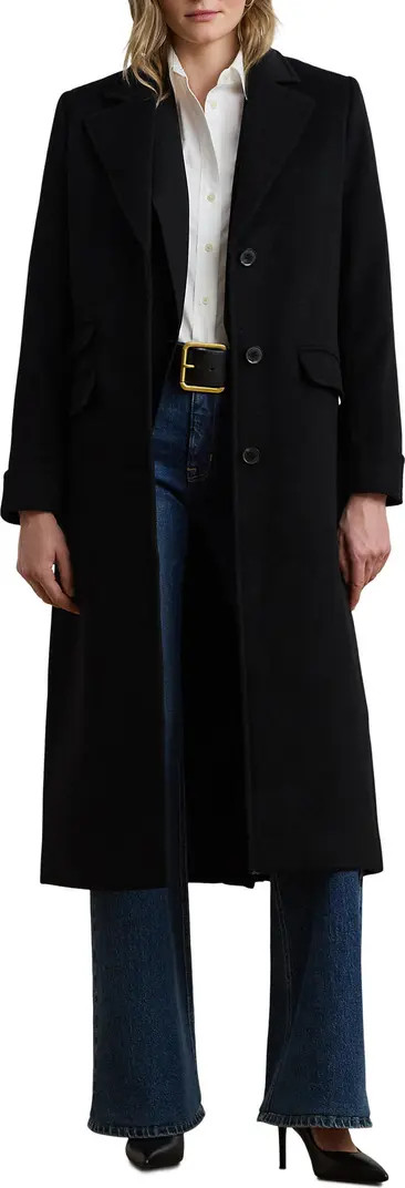 Longline Wool Blend Reefer Coat | Nordstrom