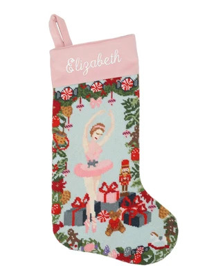 Stephanie Fishwick for Over The Moon Velvet Cuff Blonde Ballerina Stocking | Over The Moon