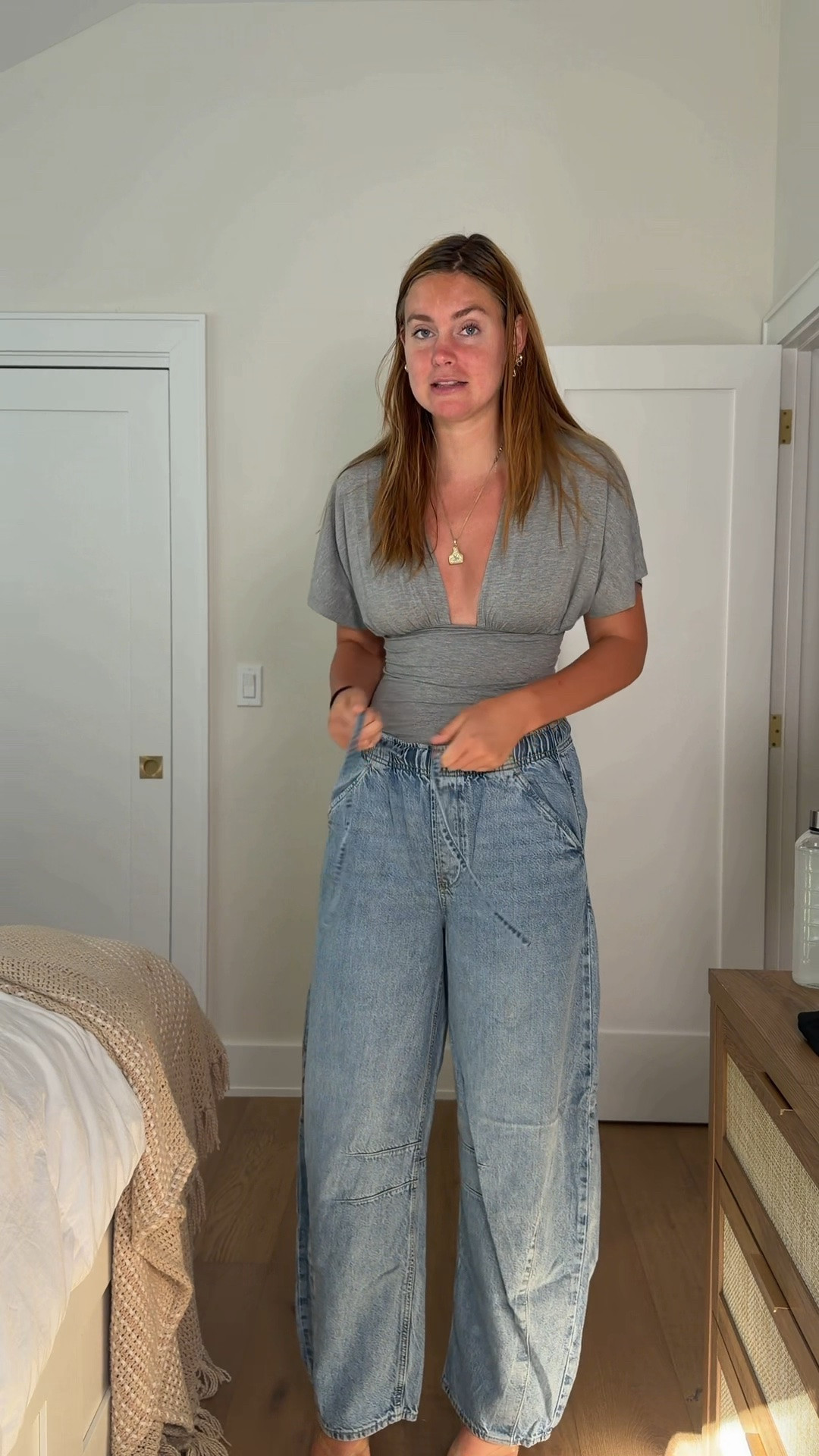 Girls, would you wear barrel jeans or stick with your straight-leg jeans? 👖✨

Finding women’s jeans that actually work with long legs can feel like a full-time job. “Full length” somehow becomes ankle length, and sitting down makes them creep up even more. These GAP barrel jeans are such a cute change because you get that relaxed, oversized horseshoe shape while still having the length to make the silhouette look intentional on a tall frame.

I also love that they give us tall women something different from the same skinny and straight-leg options. The light-wash denim and roomy barrel shape make them so easy to style with tanks, fitted tops, sweaters, and sneakers.

Comment SHOP and I’ll send you where to get these in your DMs. 🫶

Follow @kristinanicoletall for tall girl fashion, women’s outfit finds, long-leg jeans, and wardrobe fixes that actually work.

tallgirlstyle tallgirlfashion tallgirls tallwomen longlegs tallgirlapproved womensfashion womensstyle girlsfashion womensjeans talljeans barreljeans gapjeans horseshoejeans denimstyle denimoutfit jeansforwomen outfitinspo fashionfinds wardrobefinds  @gapstyle @amazon