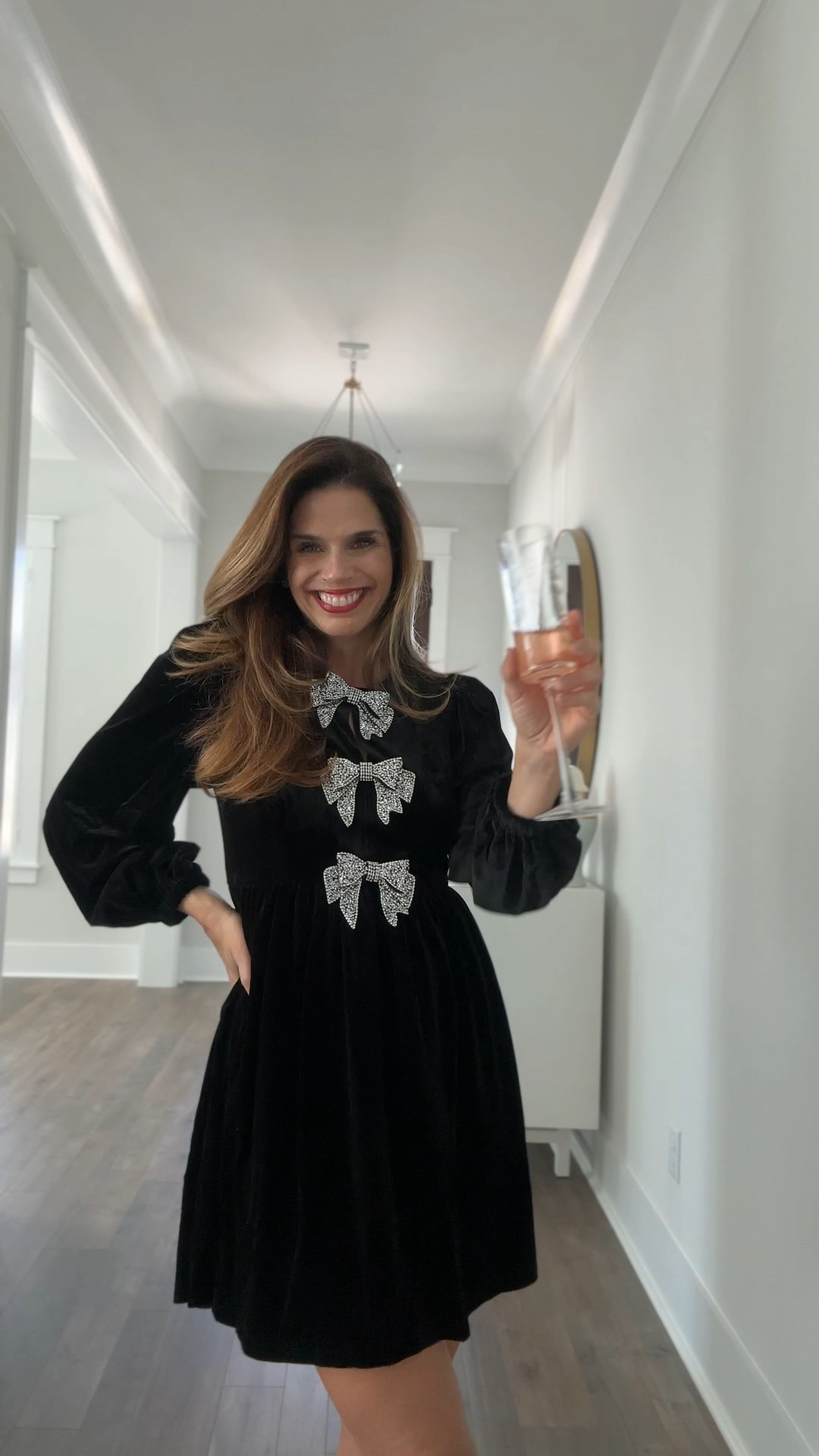 Found One of my favorite holiday dresses back in stock! Also comes in pink and emerald! Velvet dress with bows 

#LTKFindsUnder100 #LTKHoliday #LTKParties