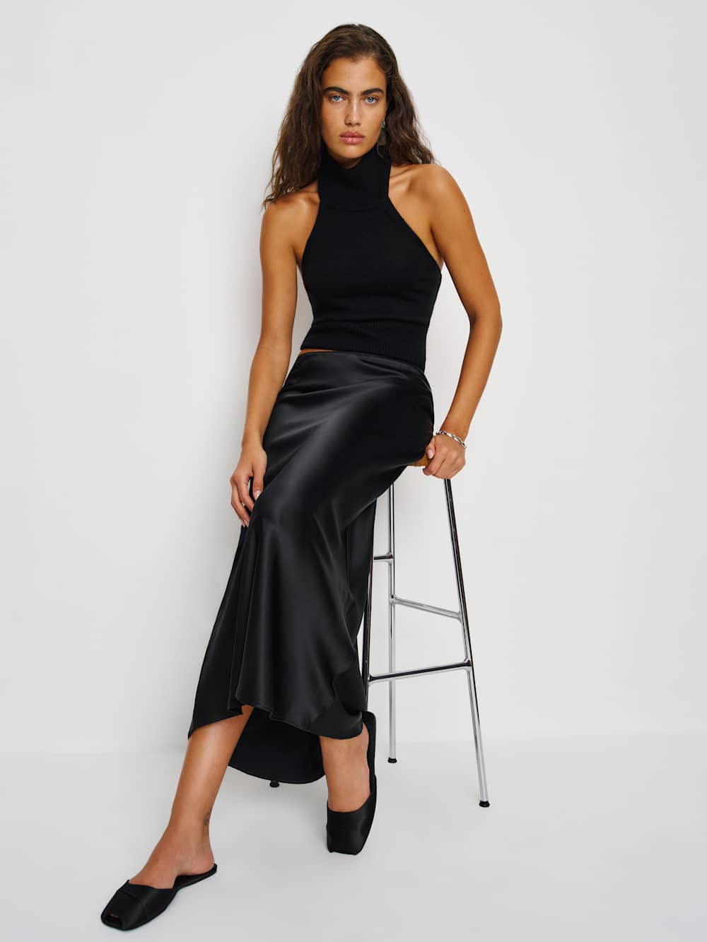 Jupe en soie Layla | Reformation (Global)
