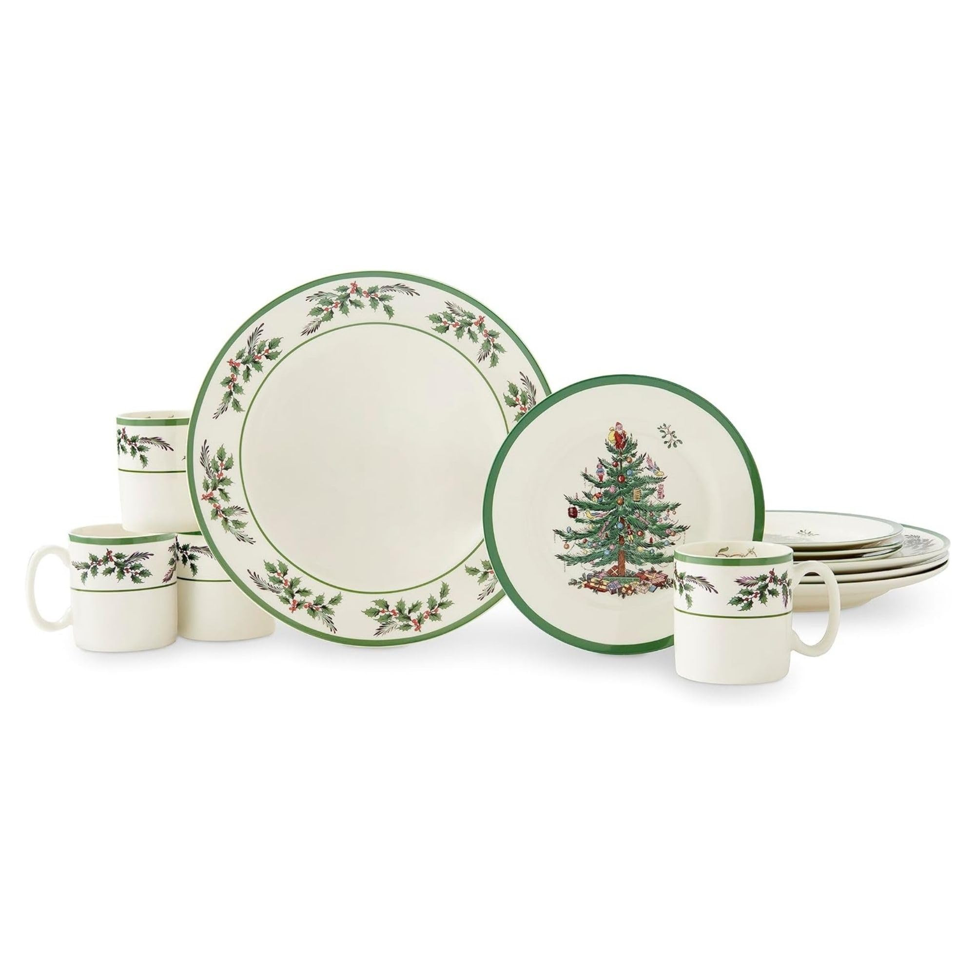 Spode Christmas Tree 12-Piece Dinnerware Set (Service for 4) - Festive Holiday Tableware with Pla... | Amazon (US)