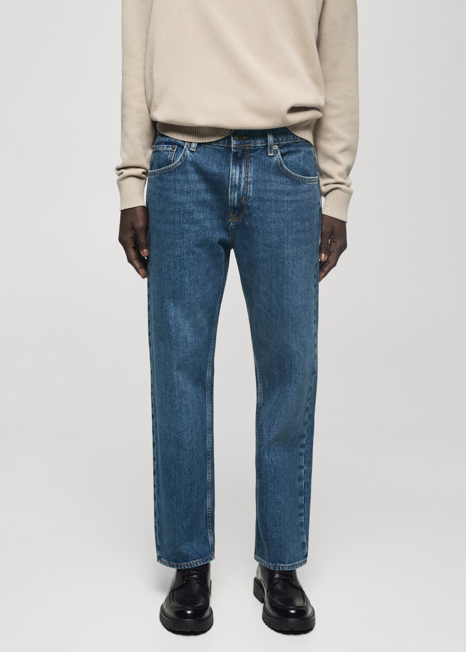 Dark wash straight fit jeans - Men | MANGO USA | Mango (US/MX/AU)