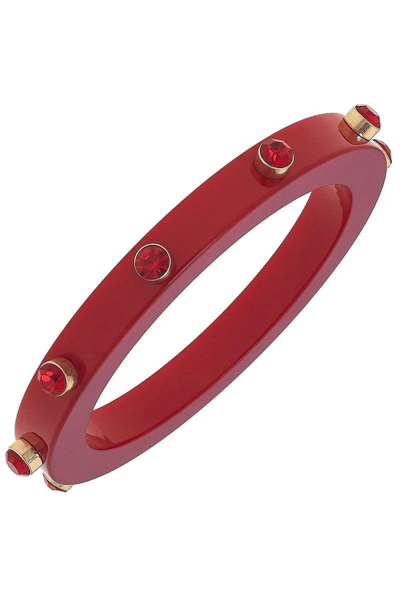 Renee Resin and Rhinestone Bangle in Red | CANVAS