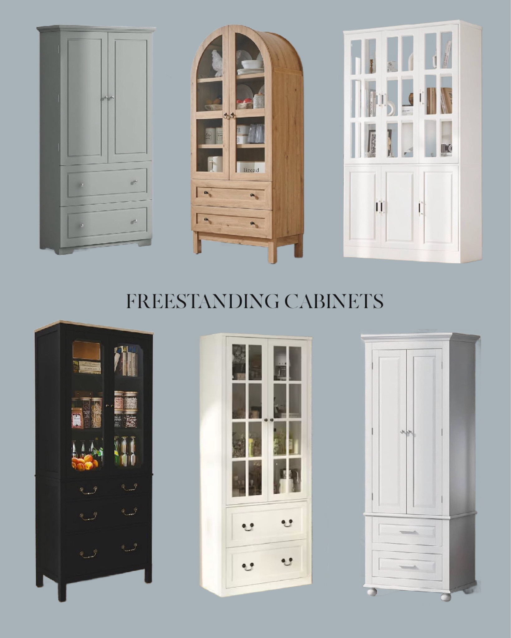 Some other options for freestanding linen cabinets or kitchen / living room storage cabinets to fit every budget and style 



#LTKHome #LTKStyleTip #LTKSaleAlert