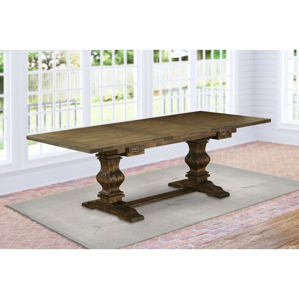 Pridmore Extendable Rubberwood Solid Wood Dining Table | Wayfair North America