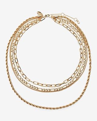 Multi Row Mixed Chain Necklace | Express