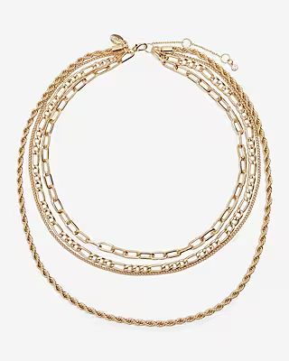 Multi Row Mixed Chain Necklace | Express (Pmt Risk)