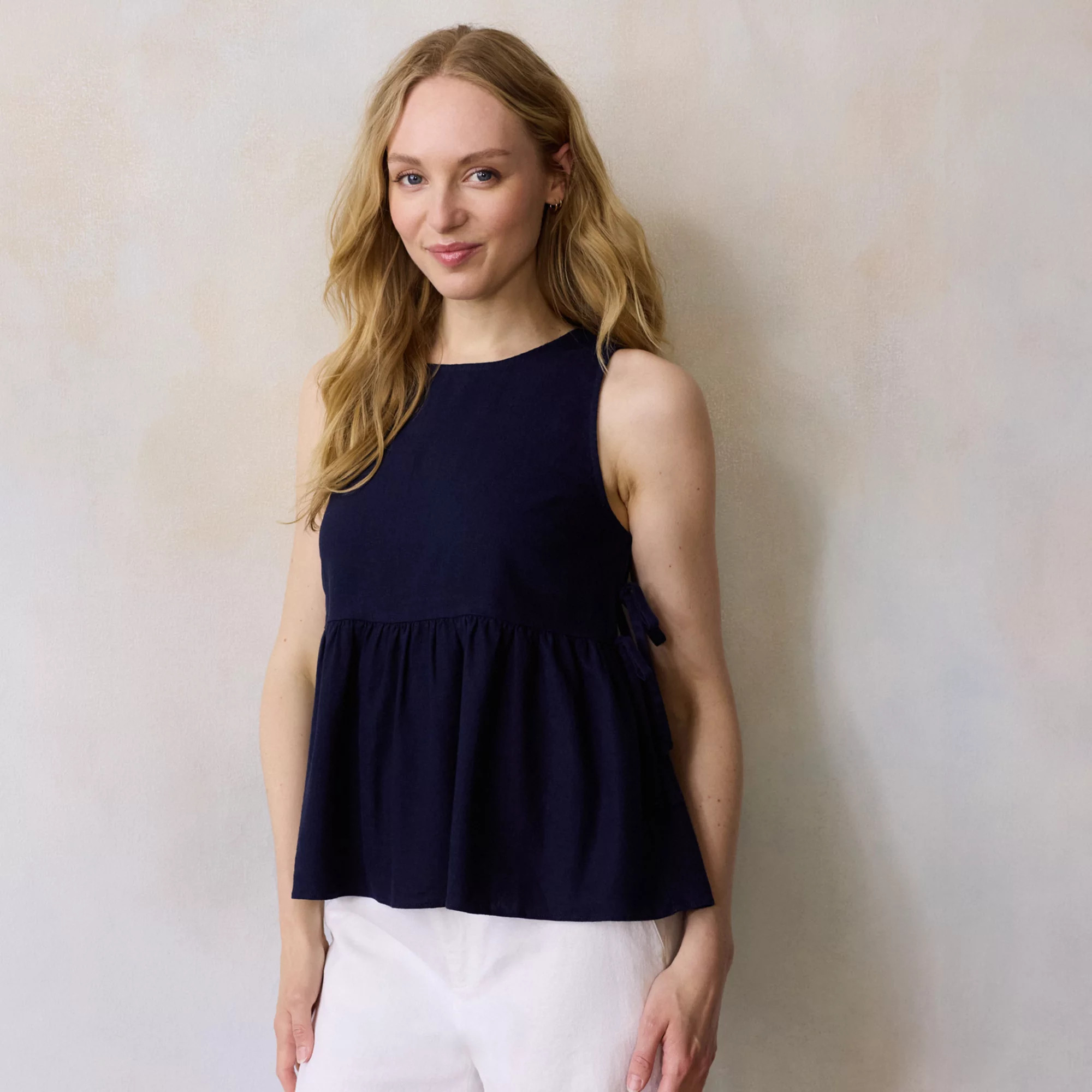 Women's LC Lauren Conrad Side Tie Peplum Tank Top | Kohl's