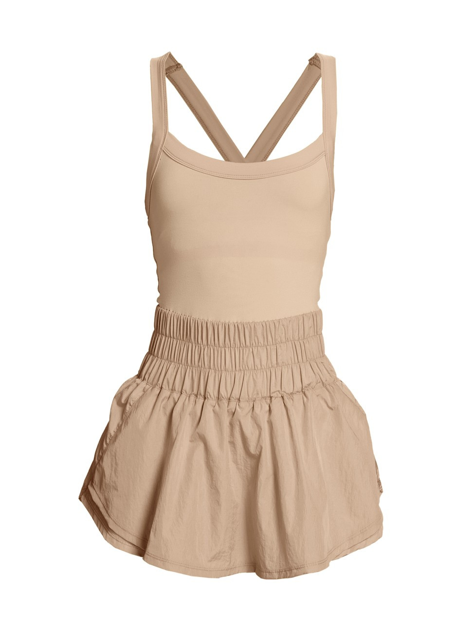 Women's FP Movement Way Home Skort Romper - Clay - Size Large - Clay - Size Large | Saks Fifth Avenue