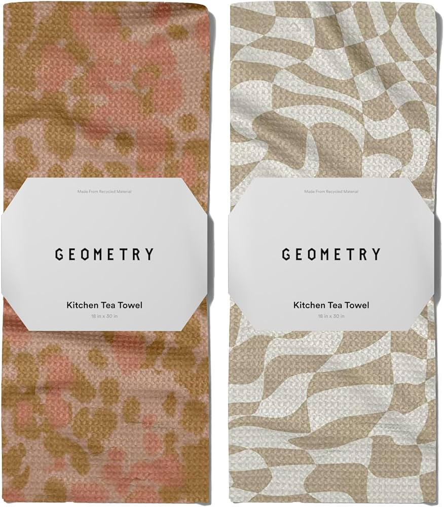 GEOMETRY Kitchen Towels - Quick Dry Microfiber Cloth Dish Towels for Kitchen Drying - Premium Qui... | Amazon (US)