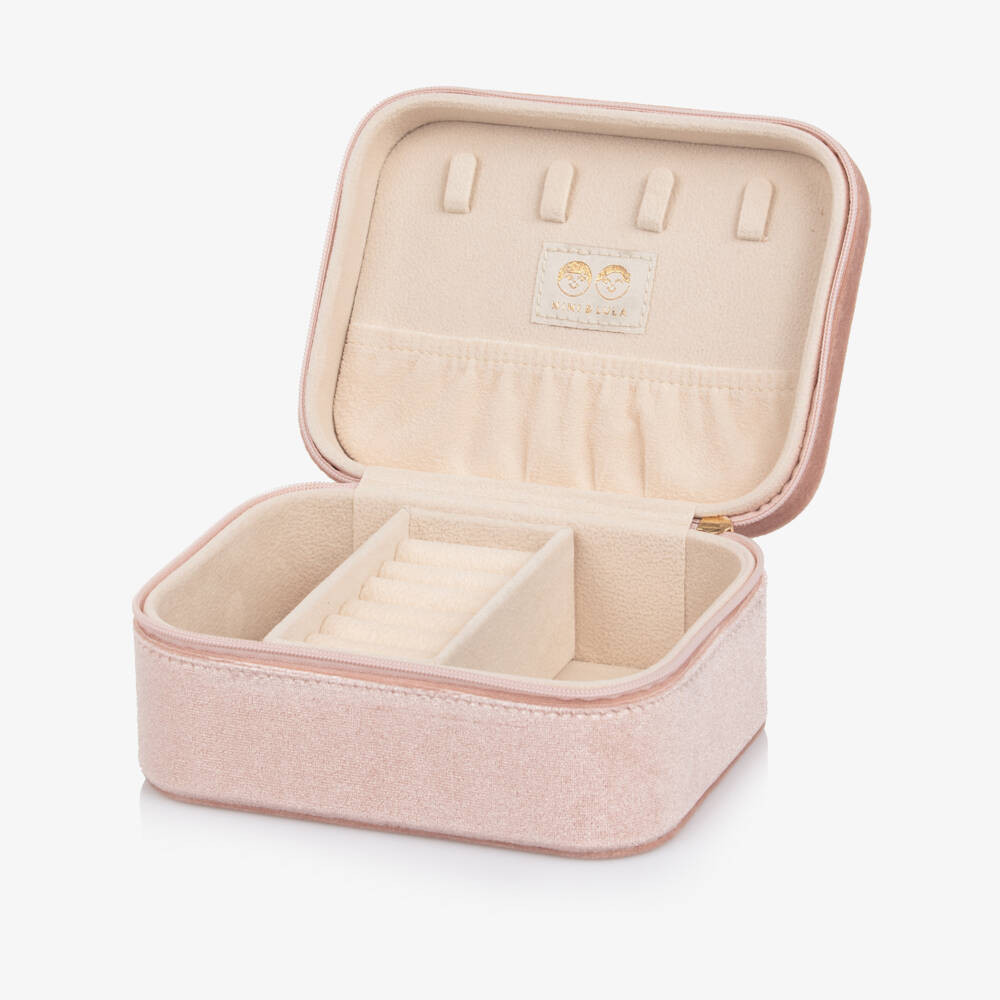 Girls Pale Pink Velvet Unicorn Jewellery Box (15cm) | Childrensalon