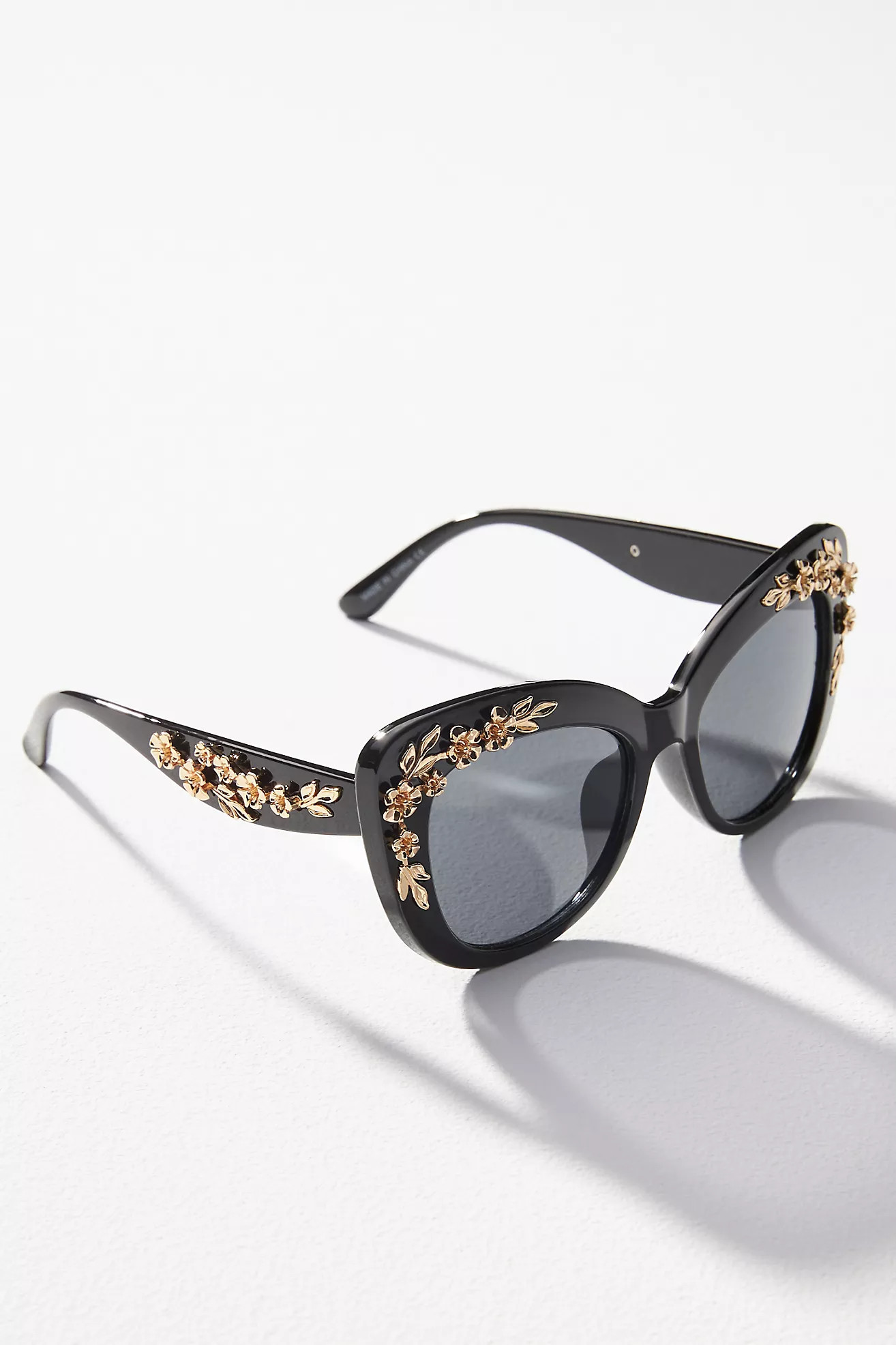Floral-Trimmed Cat-Eye Sunglasses | Anthropologie (US)