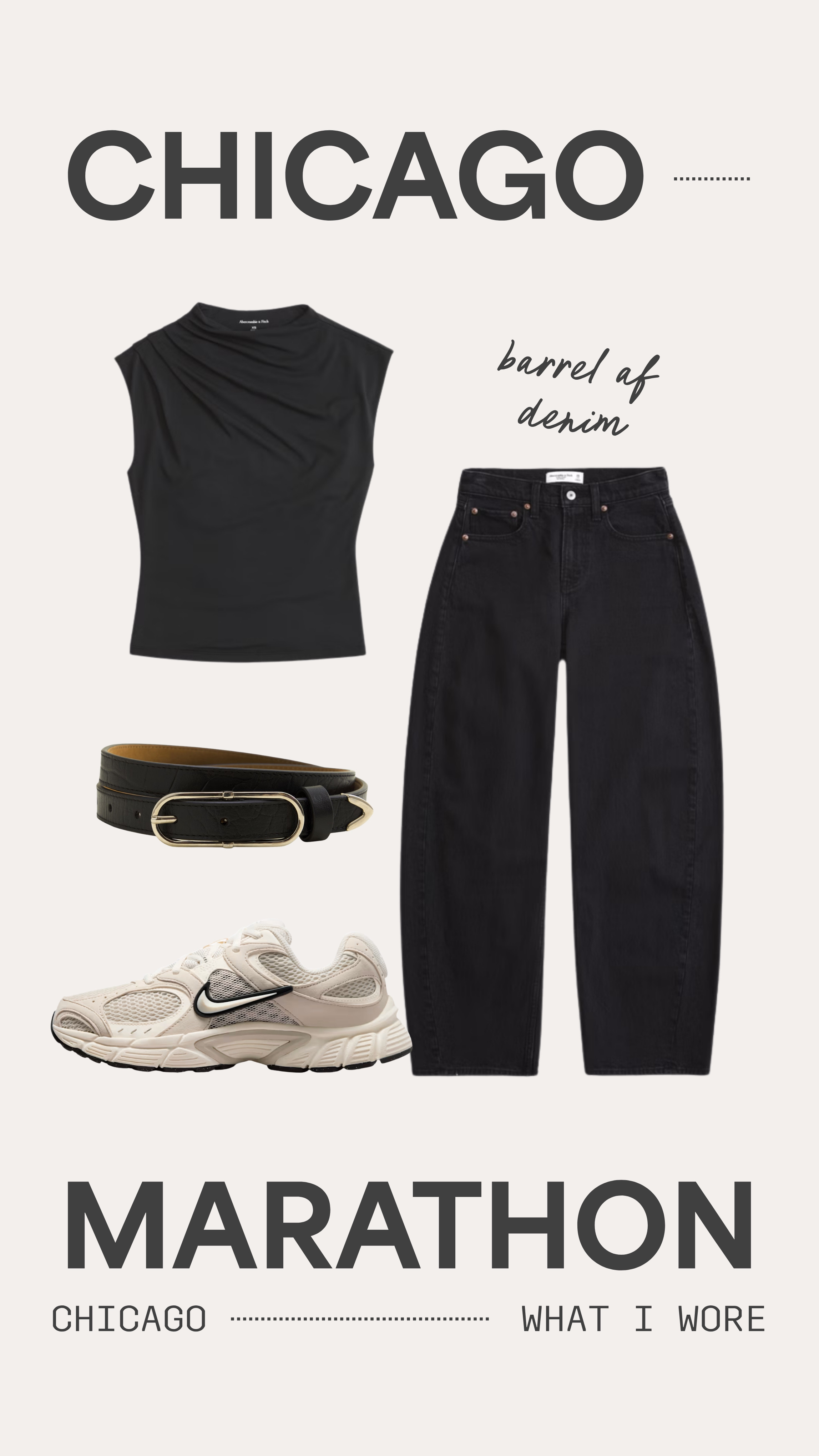 What I wore for the Chicago marathon - Saturday dinner! barrel pants, abercrombie denim, abercrombie favorites, nike shoes 

 #LTKSeasonal #LTKMidsize