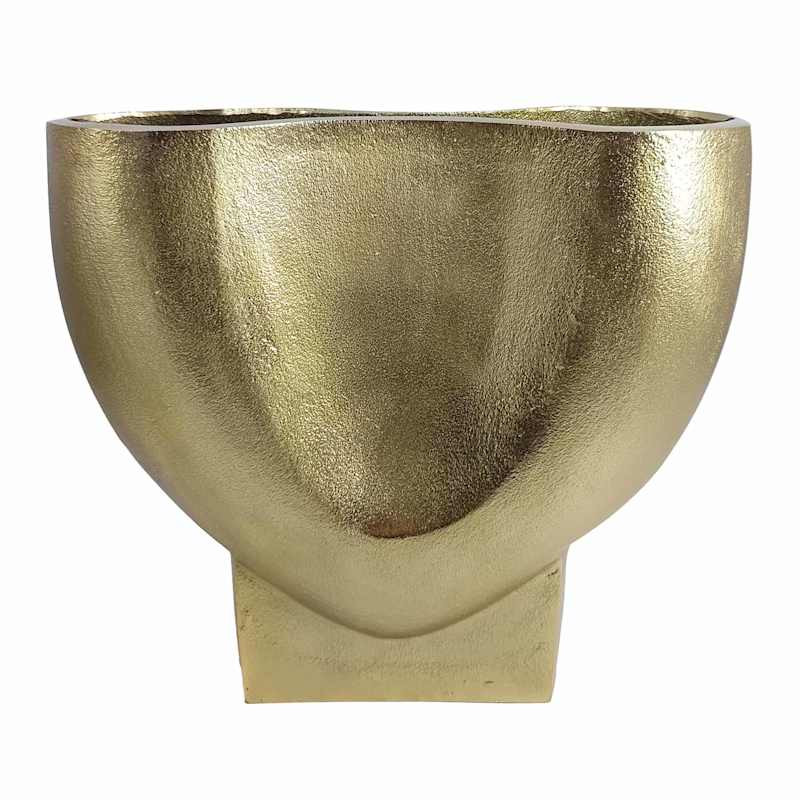 Gold Aluminum Pinched Vase, 10" | At Home