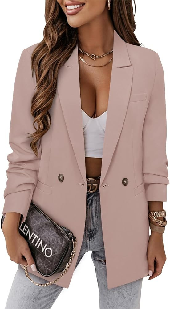 CRAZY GRID Women Business Casual Blazer Jacket Fashion with Lined Work Professional Suit Jacket | Amazon (US)
