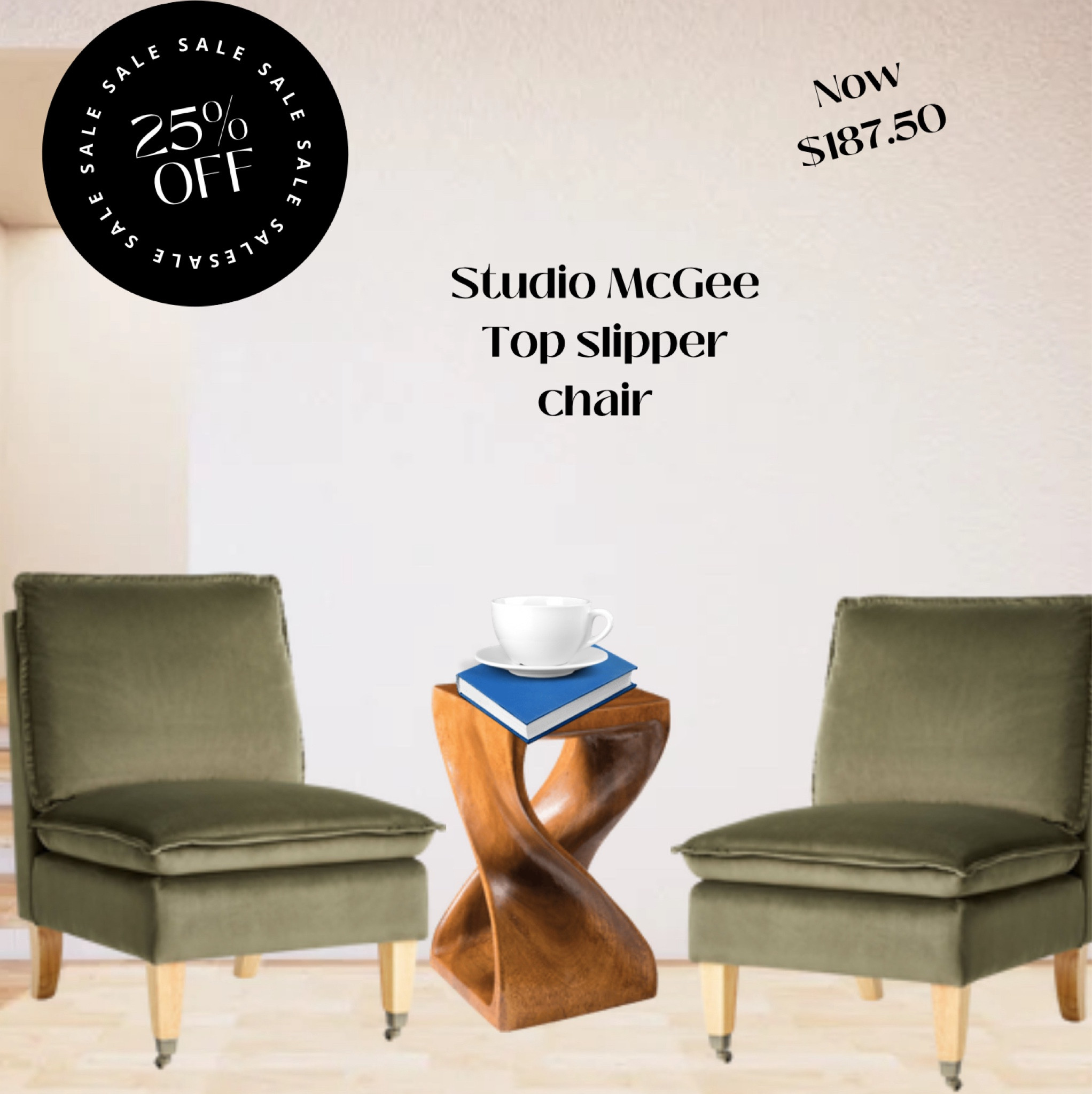 Studio McGee top slipper chair, green accent chair, deal of the day, furniture deals, chairs on salee

#LTKHome #LTKxNSale