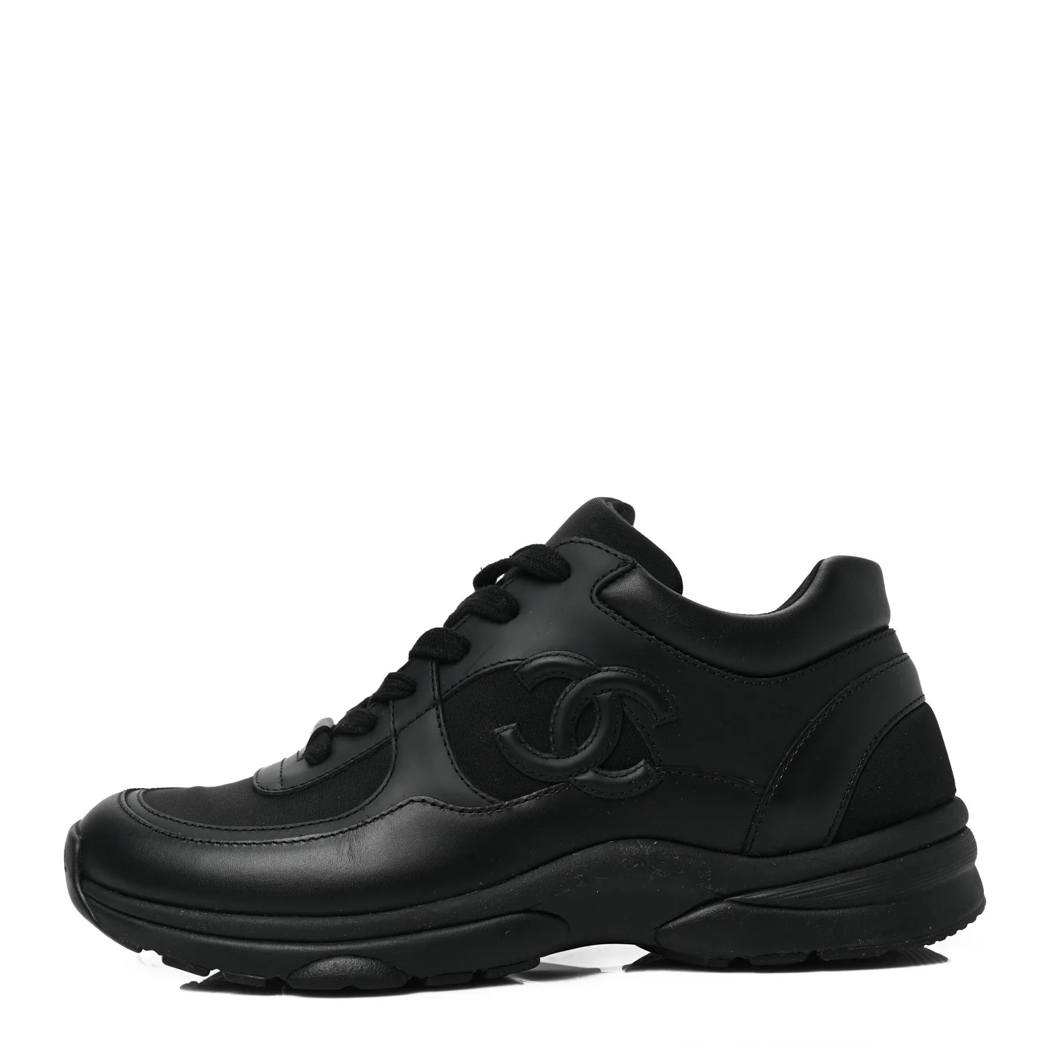 Lambskin Fabric CC Sneakers 39 Black | FASHIONPHILE (US)