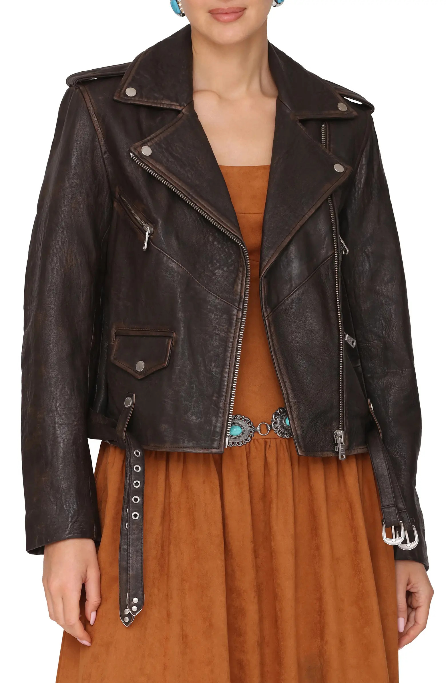 Relaxed Leather Moto Jacket | Nordstrom