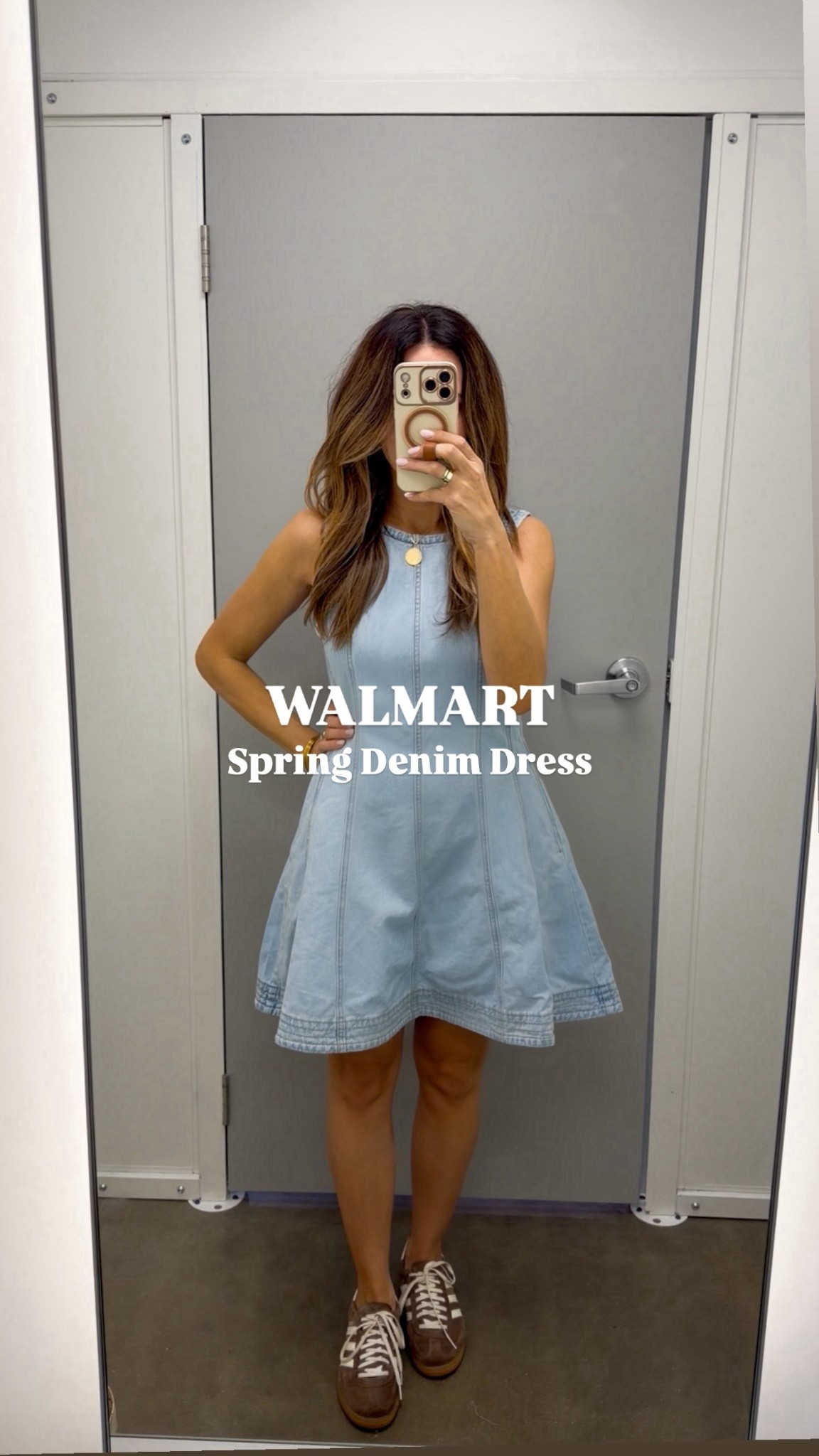 The cutest spring denim dress from Walmart! 🤍✏️ 

Teacher outfit, casual dress, Walmart find 



#LTKSeasonal #LTKWorkwear