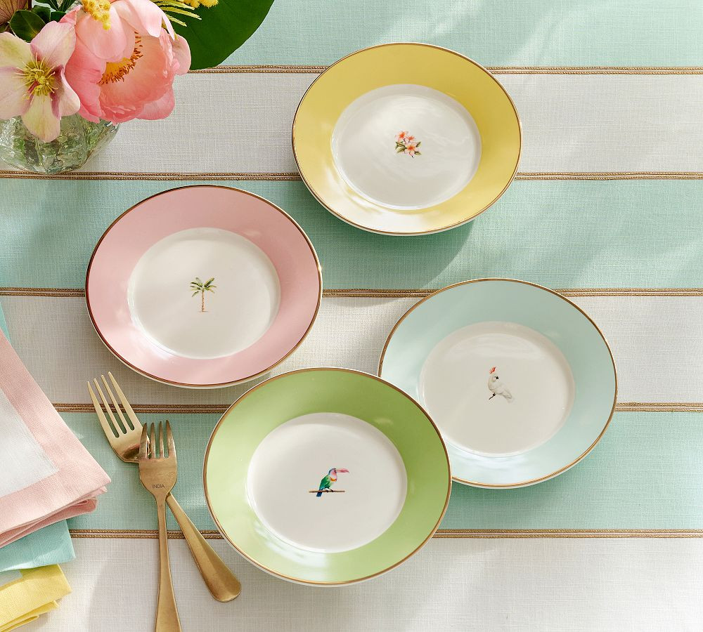Cynthia Rowley Icon Stoneware Appetizer Plates - Mixed Set of 4 | Pottery Barn (US)