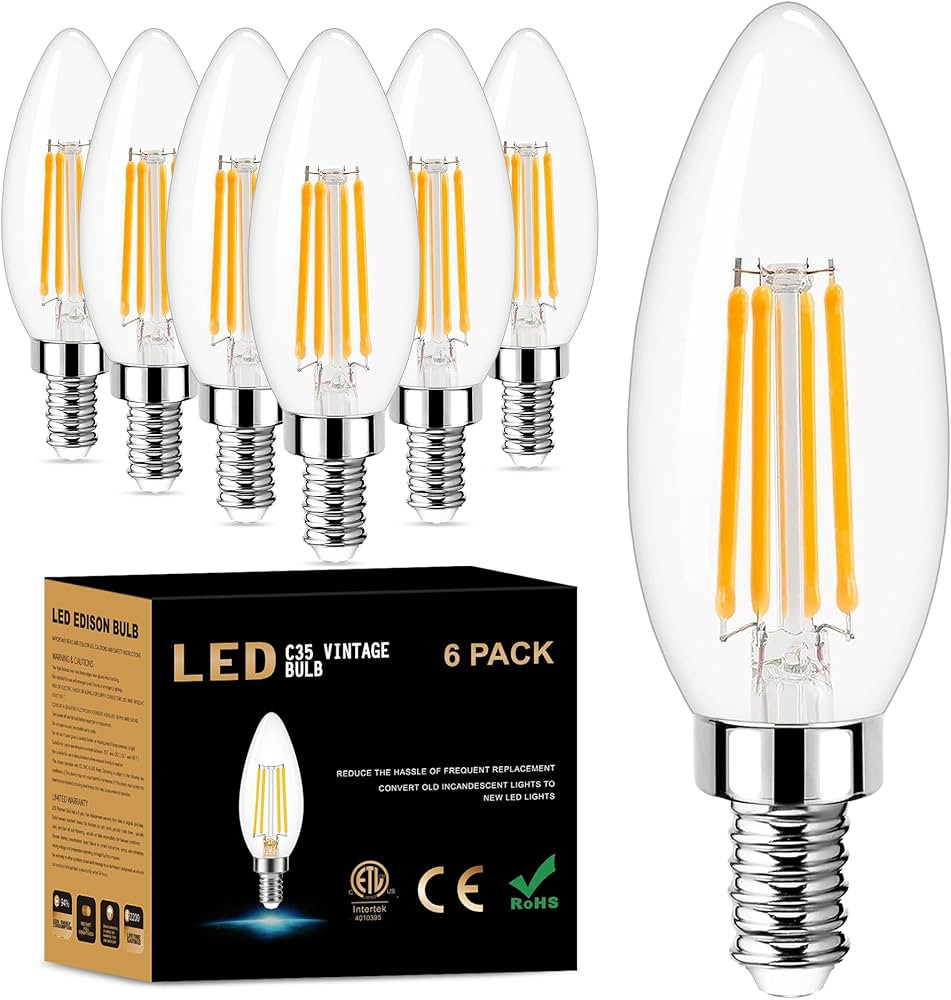 GOLSPARK E12 LED Bulb Dimmable, Candelabra LED Bulb 40W Equivalent, 3000K Warm White, B11 B10 Typ... | Amazon (US)