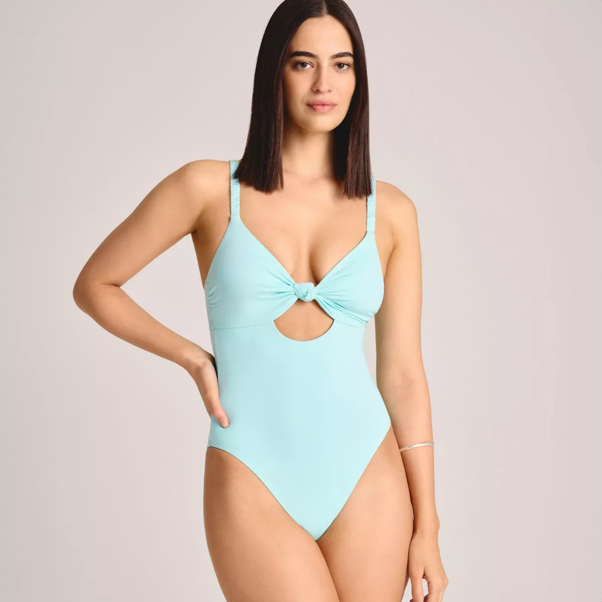 Vitamin A Women's Knot Front Keyhole Full Coverage One Piece Swimsuit | Target