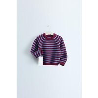 Zara - Zara Timeless - Striped Cotton-Wool Blend Sweater - Burgundy - 4 Years (40,9 Inches) - Kids | Zara US