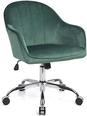 J&L Furniture Modern Design Velvet Office Desk Chair Mid-Back Home Office Chair Swivel Adjustable... | Amazon (US)