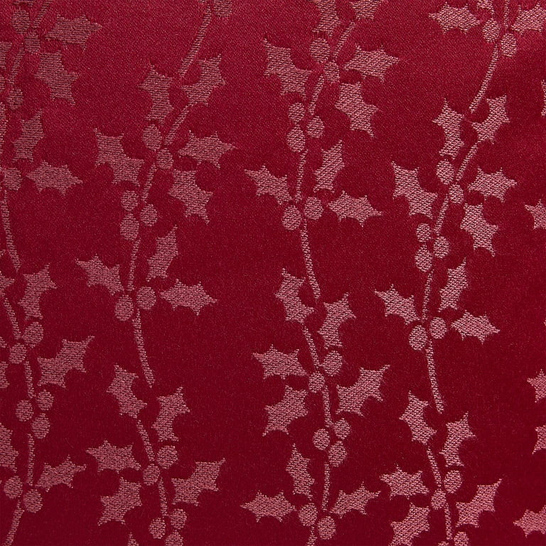 My Texas House Molly 20" x 20" Red Jacquard Holly Decorative Pillow Cover | Walmart (US)