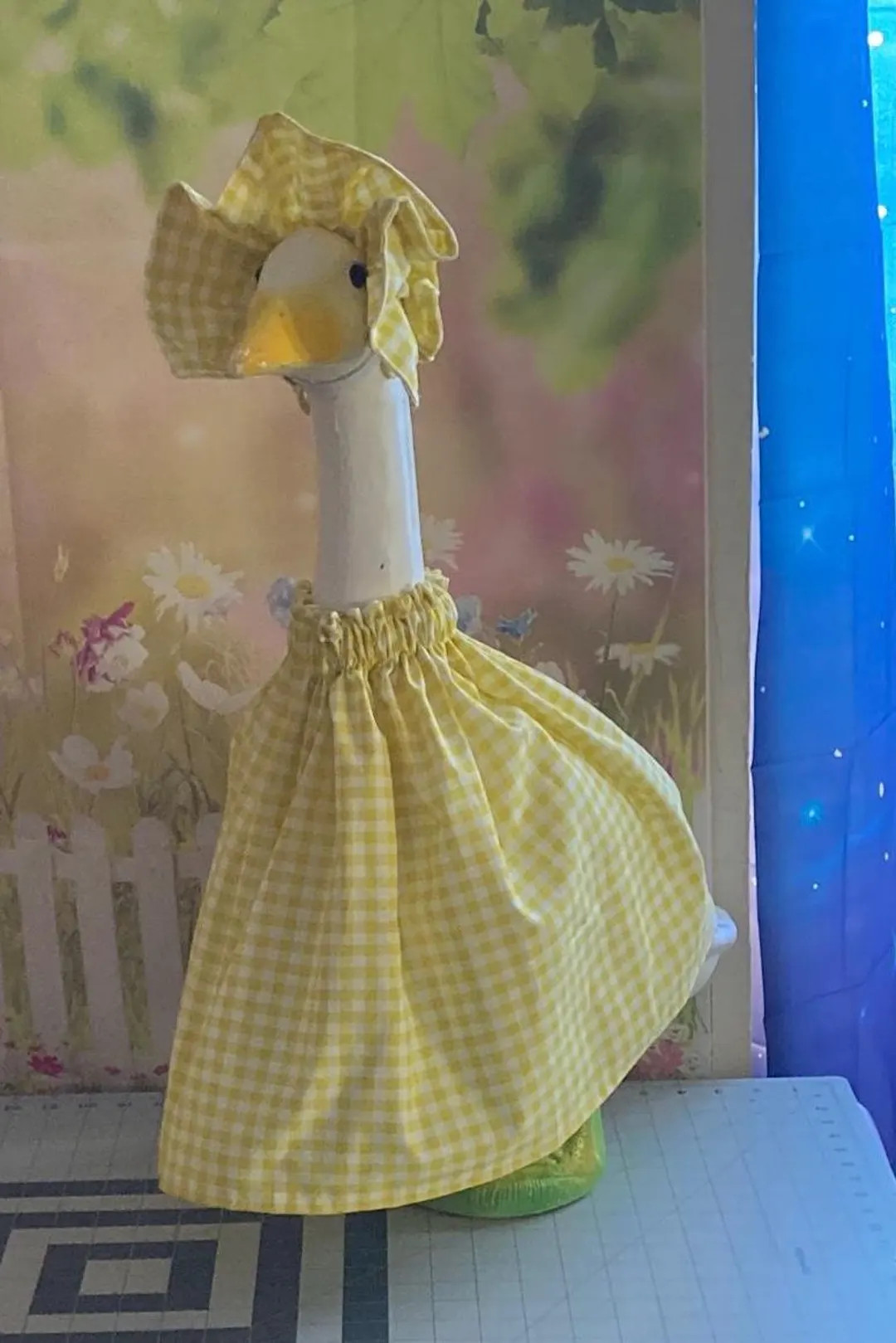 Yellow and White Gingham Goose - Etsy | Etsy (US)