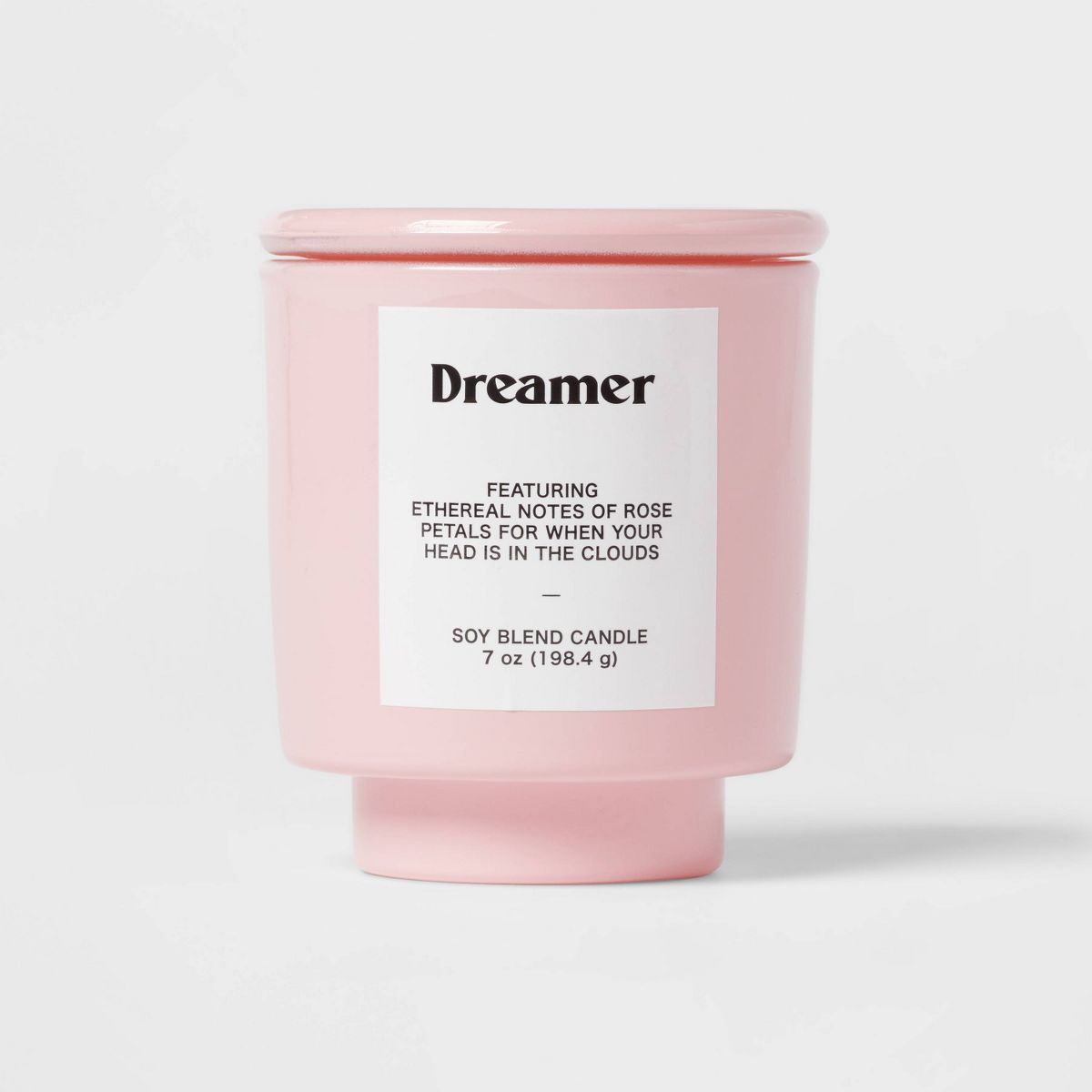 7oz Pink Exterior Painted Glass with Glass Lid Dreamer Candle Pink - Opalhouse™ | Target