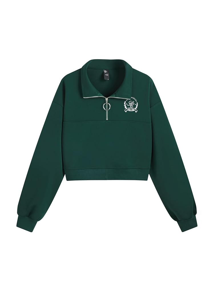 CIDER Womens Sweatshirt Half Zip Pullover Cropped Long Sleeve Graphic Zip Up Casual Fall Winter O... | Amazon (US)