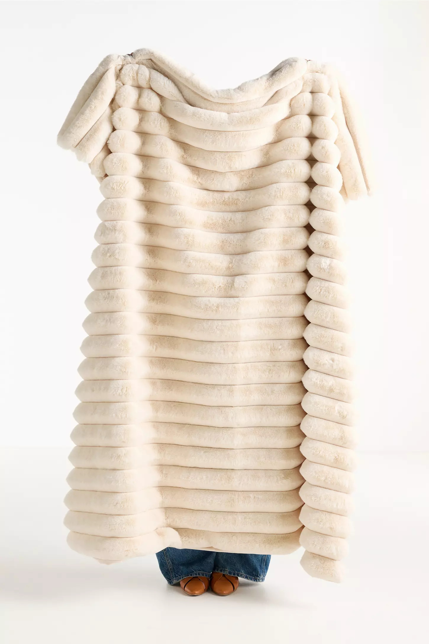 Tipped Puffer Faux Fur Throw Blanket | Anthropologie (US)