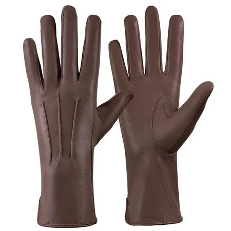 Genuine Leather Unlined Women Dress Gloves With Beautiful Standard Length Extended Up to 2 Inches From Wrist | Walmart (US)