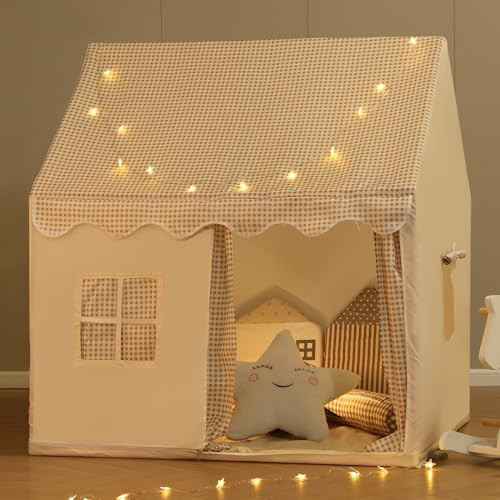 Children's Play Tent Indoor Children's Play Tent Boys Girls Princess Toys Small House Outdoor Toddler Playhouse Castle，with a String of Starlights | Amazon (US)
