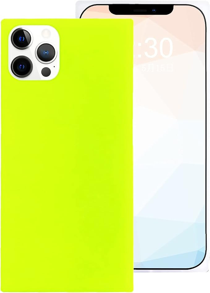 Omorro for iPhone 12 Pro Max Rectangle Edge Pretty Case, Cute Fluorescence Color Grow in The Dark... | Amazon (US)