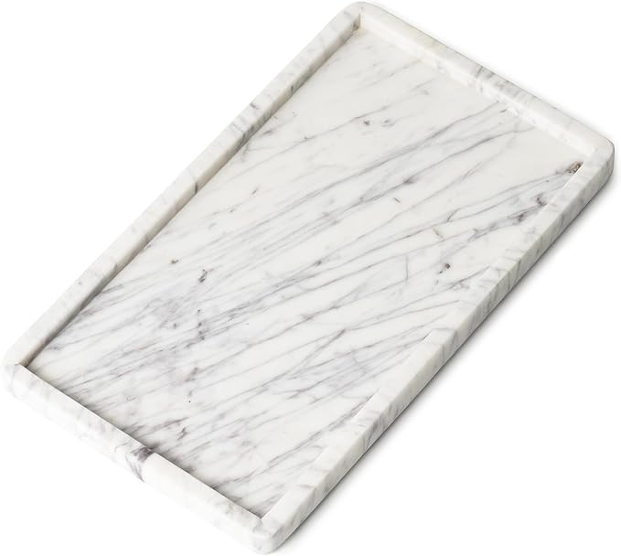 Cork & Mill Marble Tray for Bathroom Countertop, Kitchen Counter, or Catchall - 13" x 7½" Large ... | Amazon (US)