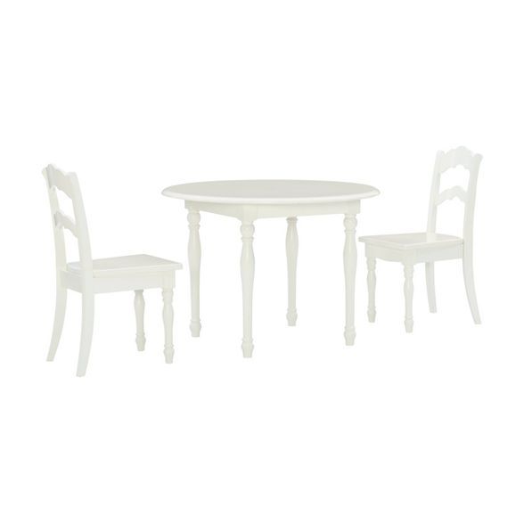 3pc Londyn Table and Chairs Set White - Powell Company | Target