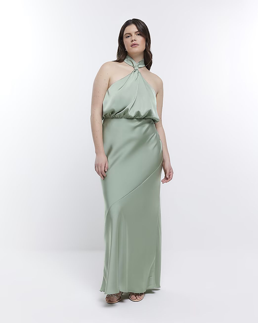 Green Bridesmaid Halter Maxi Dress | River Island (UK & IE)