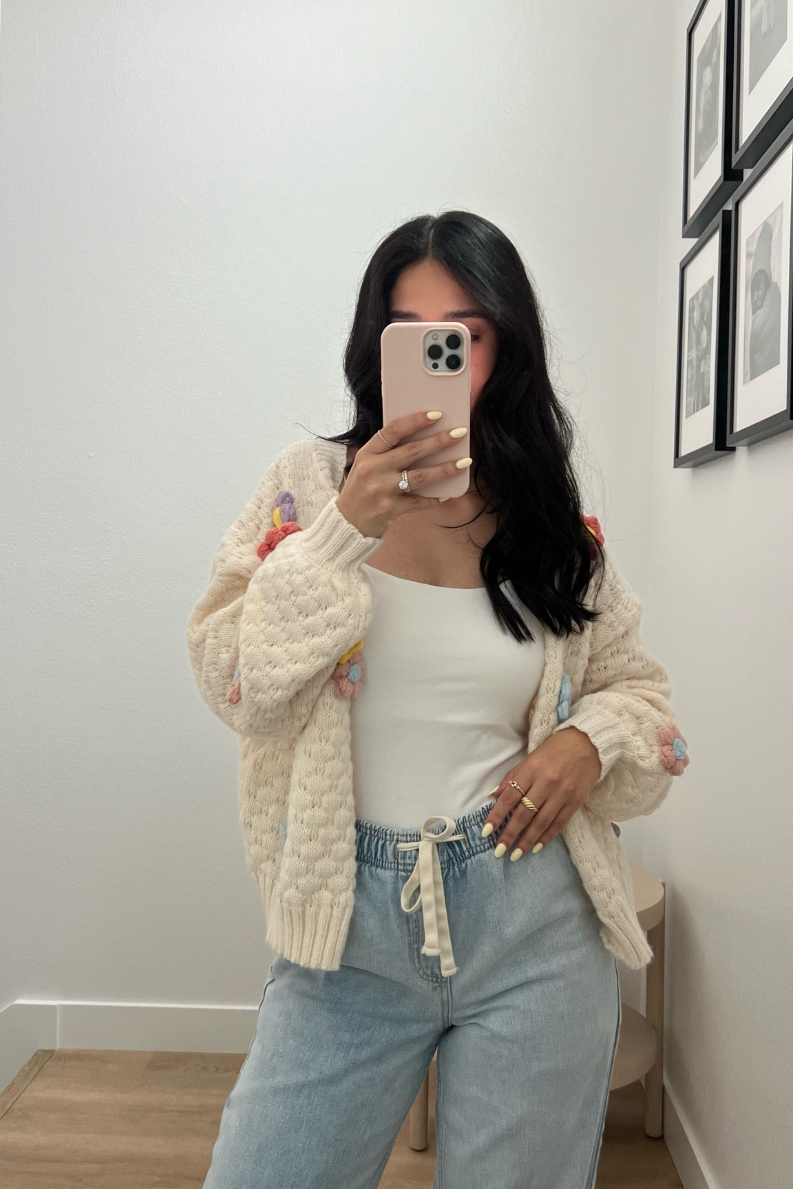 Wearing a size small in the cardigan & pants 🫶🏼