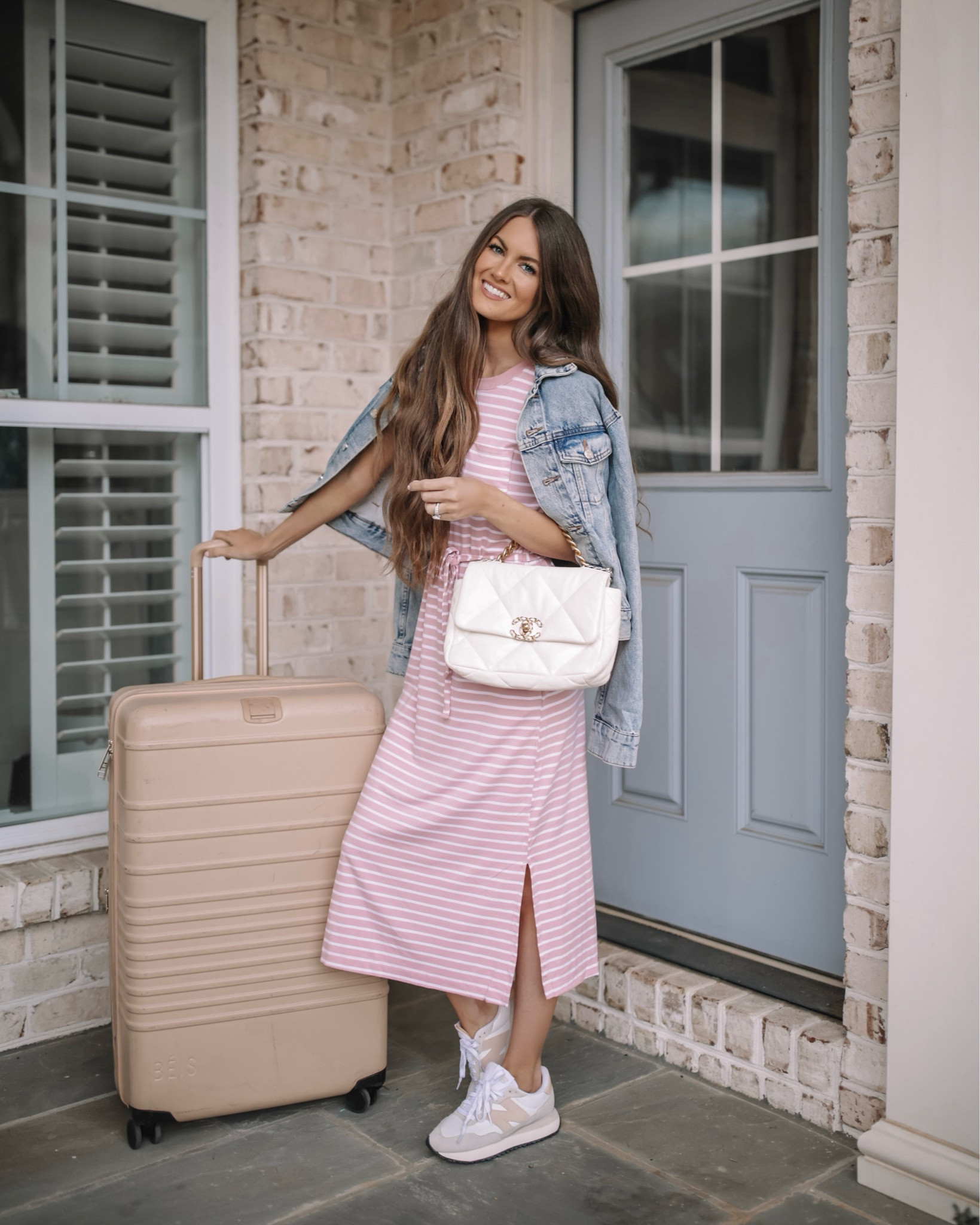 Walmart striped dress - perfect for a travel day! 💓 @walmartfashion #walmartfashion #walmartpartner 

#LTKfindsunder100 #LTKfindsunder50 #LTKtravel