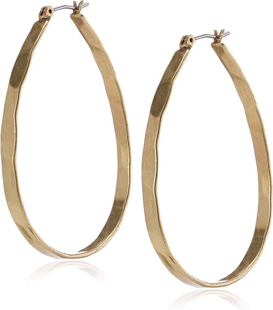 Lucky Brand Earrings, Medium 1-3/4" Oblong Hoop | Amazon (US)
