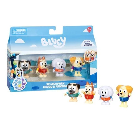 Bluey, Splash Park Bingo and Friends 4 Pack, Includes Bingo, Jasper, Chucky and Lila with Color-Change Rashies, Ages 3+ | Walmart (US)