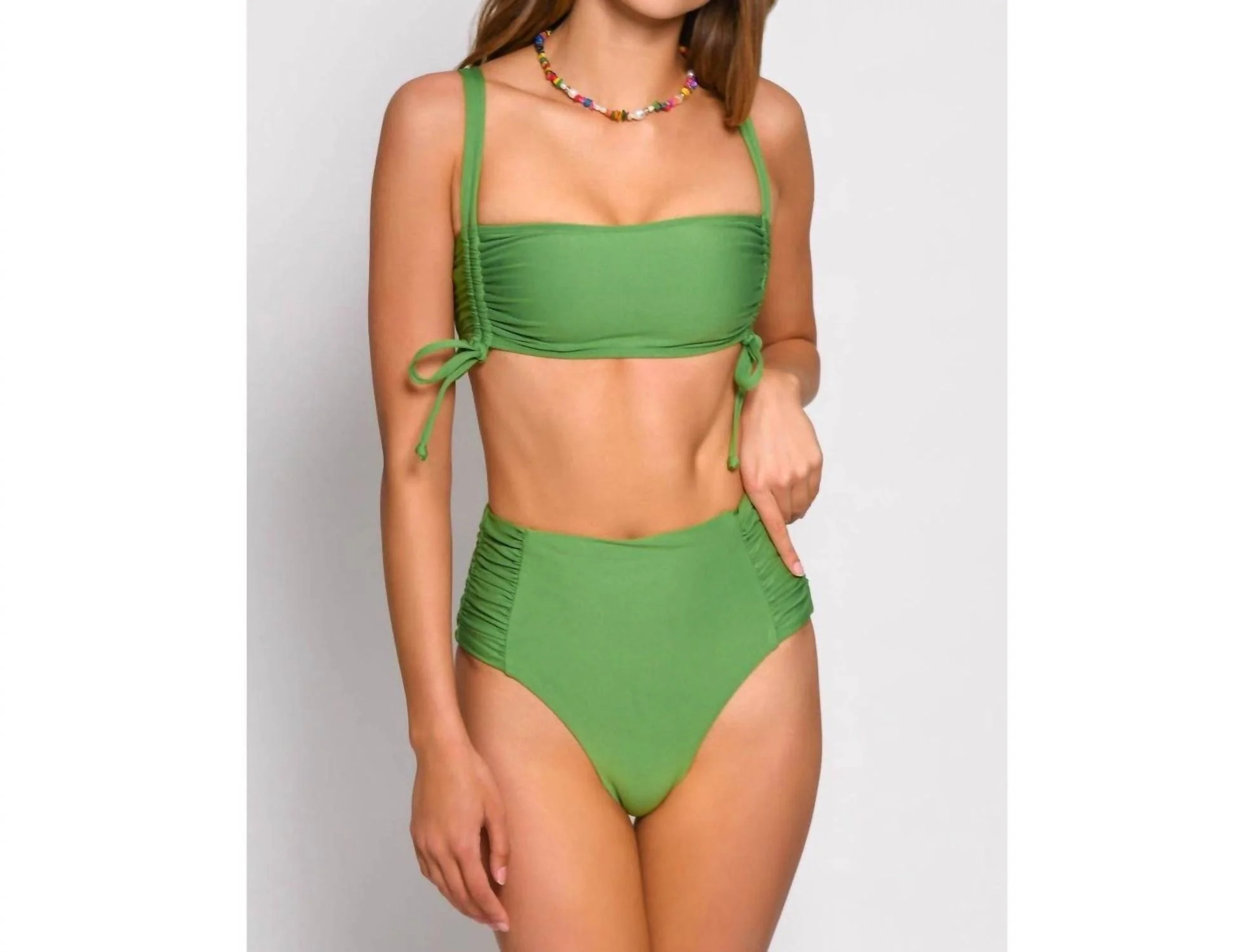 Solid Soma Bikini Top In Green | Shop Simon