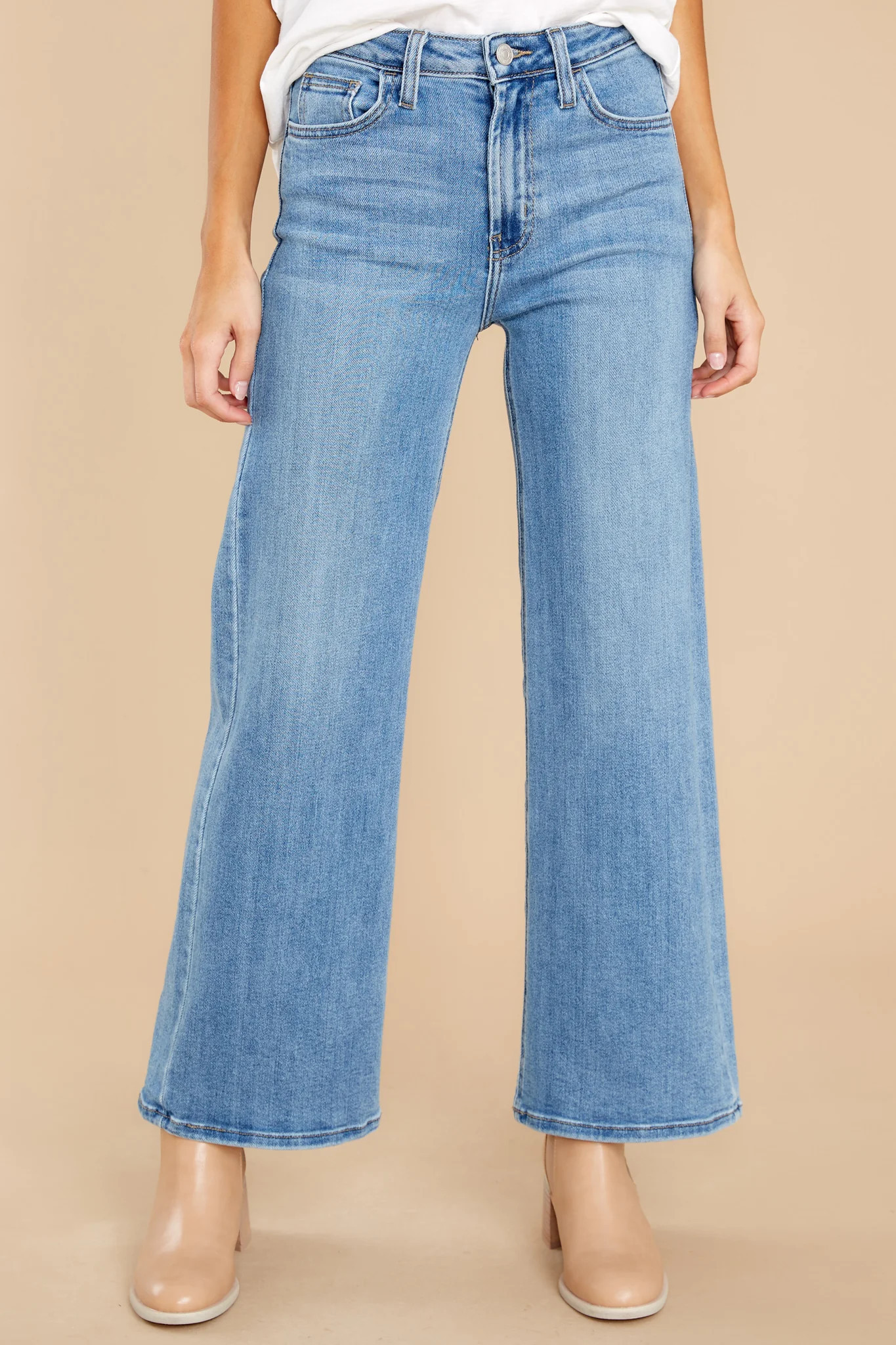 Always First Light Wash Wide Leg Jeans Blue | Red Dress 