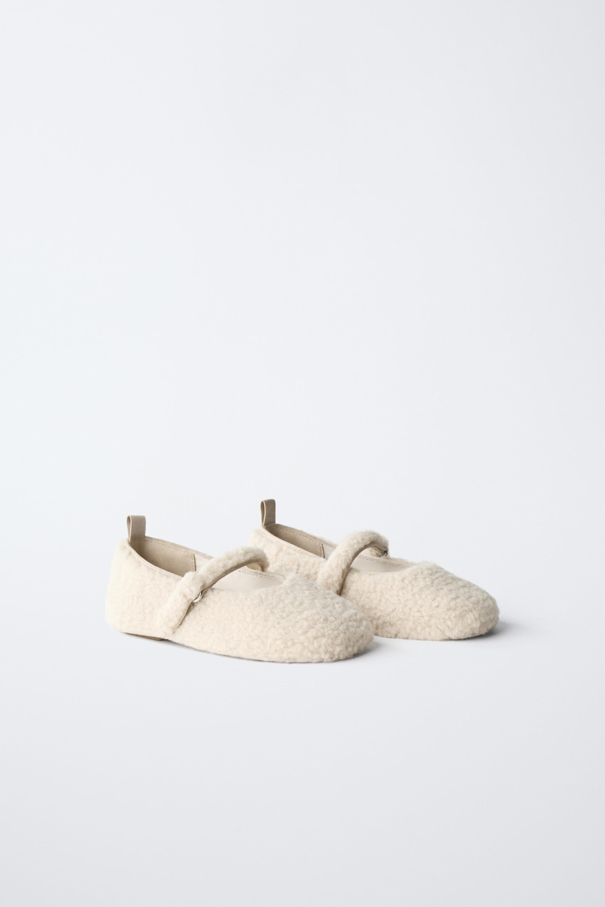FAUX SHEARLING BALLET FLATS | Zara US