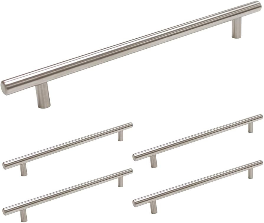 homdiy Cabinet Handles Brushed Nickel Cabinet Pulls - 5Pack Cabinet Door Pulls 10in Hole Centers ... | Amazon (US)