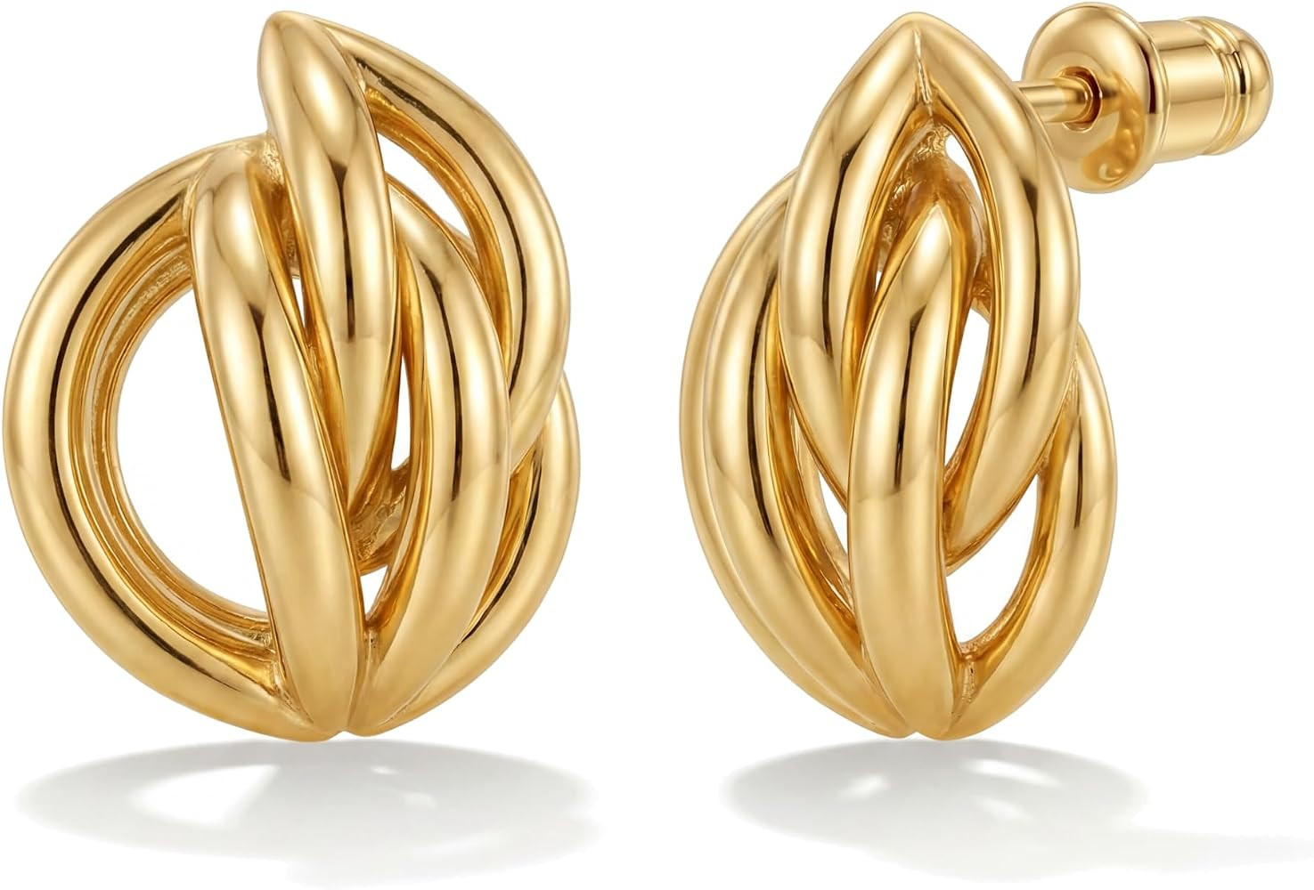 Chunky Gold Earrings for Women Trendy Statement Stud Earrings | Amazon (US)